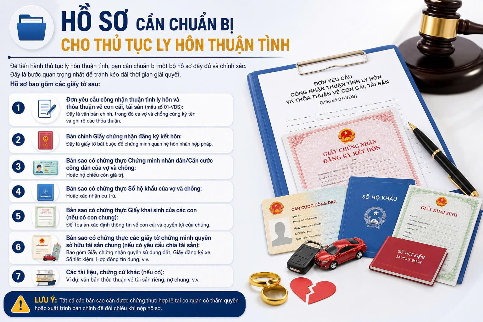 hồ sơ cần chuẩn bị cho thủ tục ly hôn thuận tình