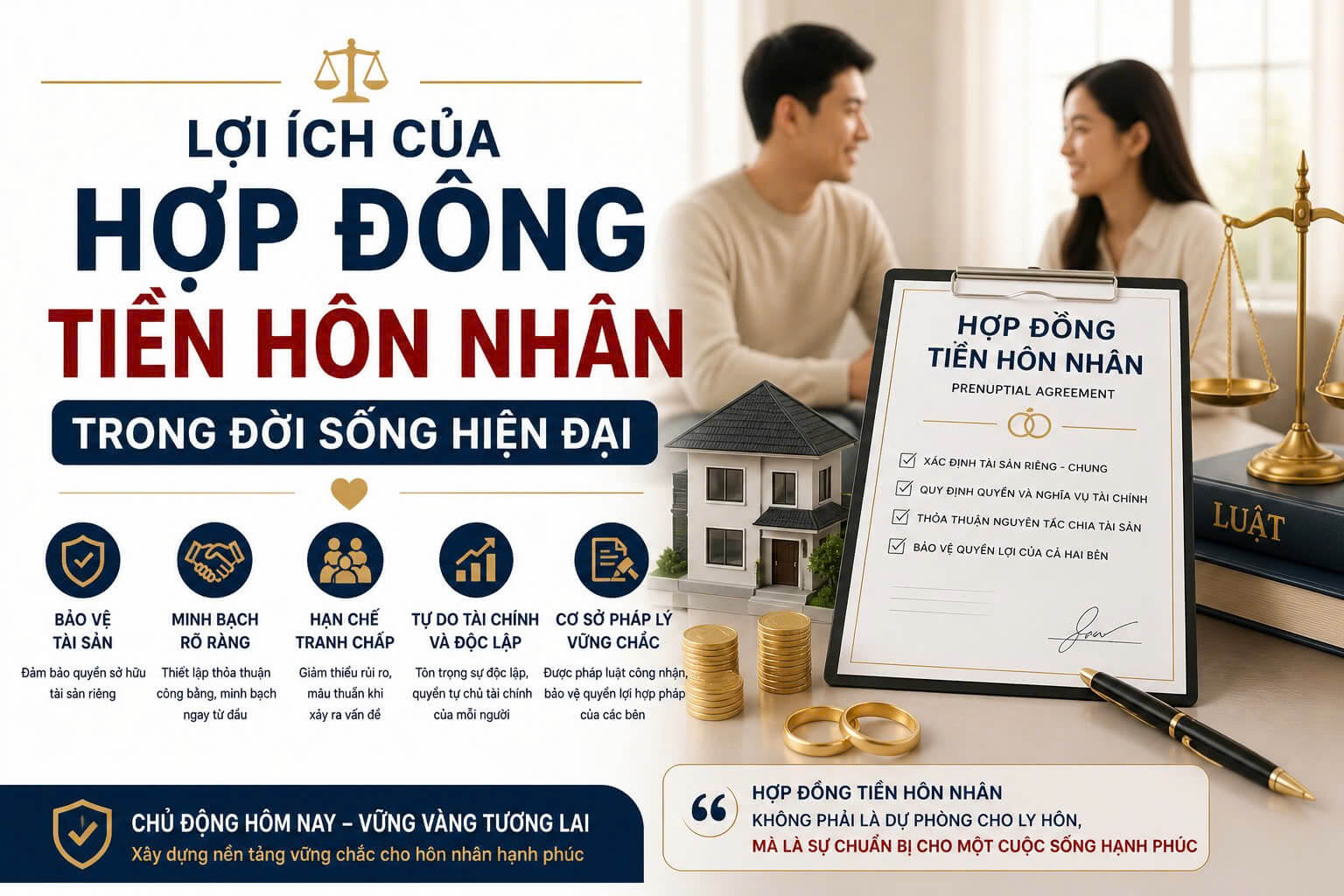 Lợi ích của hợp đồng tiền hôn nhân trong đời sống hiện đại