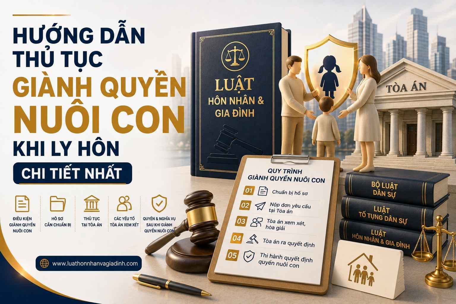 Hướng dẫn thủ tục giành quyền nuôi con khi ly hôn chi tiết nhất Hướng dẫn thủ tục giành quyền nuôi con khi ly hôn chi tiết nhất